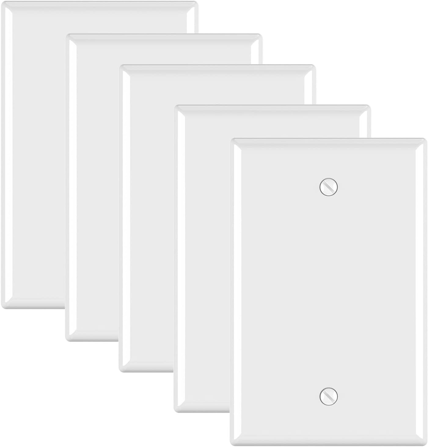 1-Gang Blank Device Wall Plates, Mid-Size 4.88" H X 3.13" L Unbreakable Thermopl