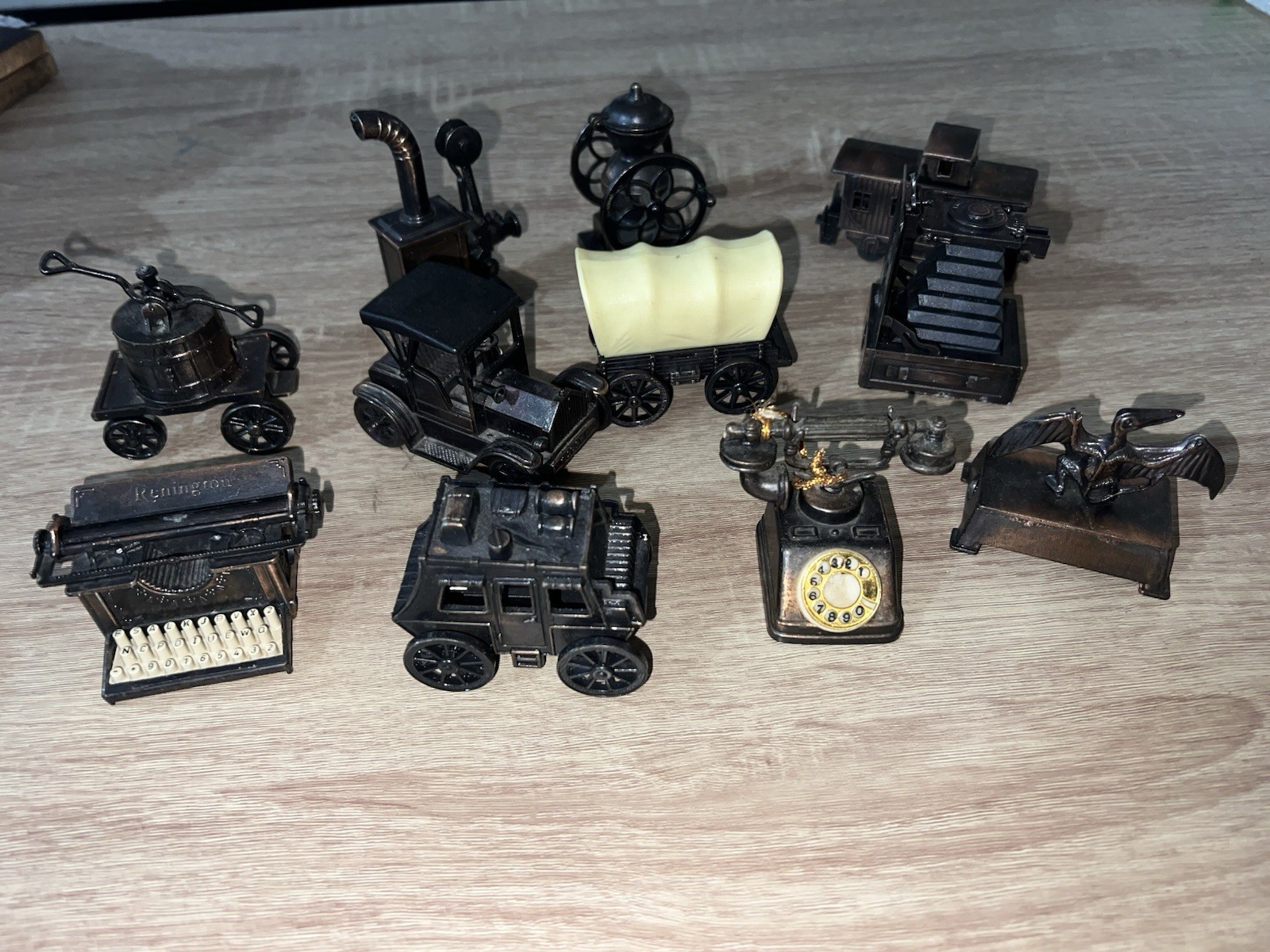 Lot of 11 Vintage Die Cast Miniature Pencil Sharpeners Hong Kong