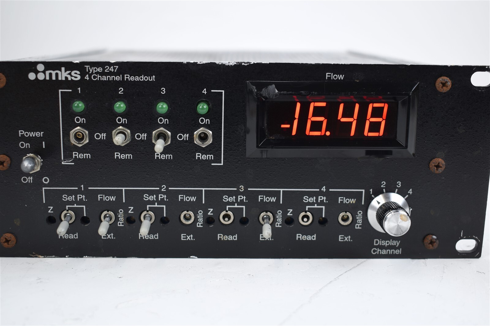 MKS Model 247D 4-Channel Readout Power Supply Mass Flow Controller