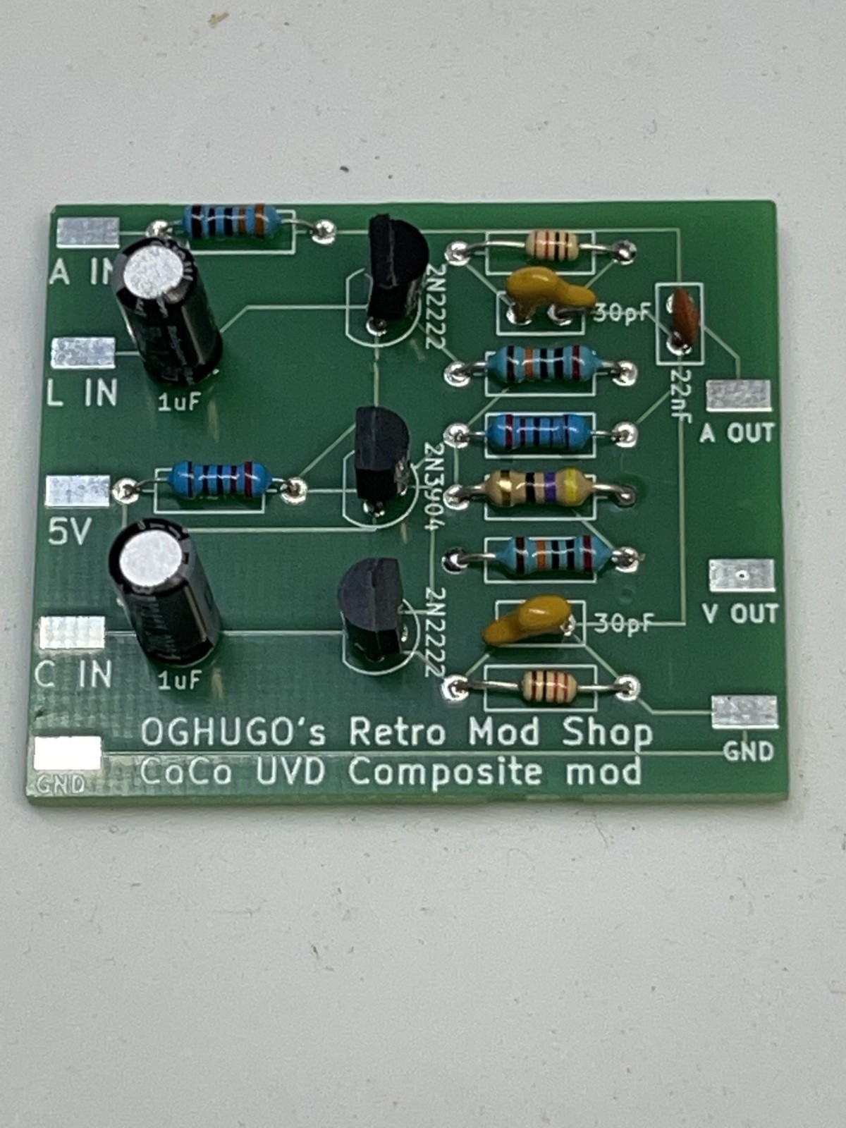 Universal Video Driver (UVD) Tandy Coco Color Computer Composite Video Audio PCB