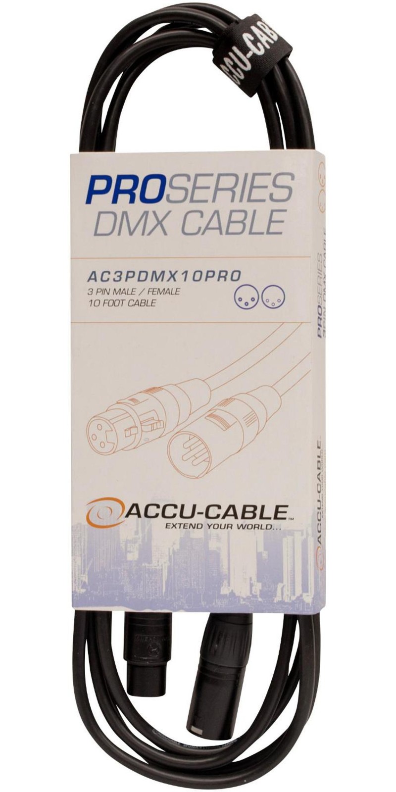 American DJ AC3PDMX5PRO Professional DMX Lighting Cable 10 ft.