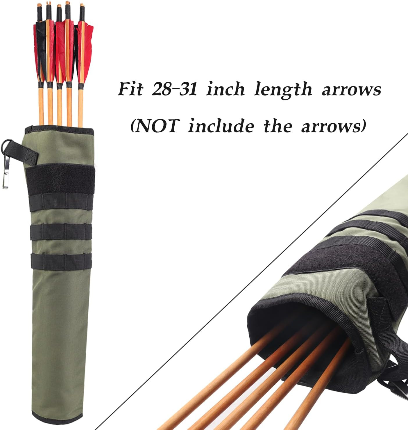 KRATARC Archery Lightweight Back Arrow Quiver Dual Use Foldable Compact Hip