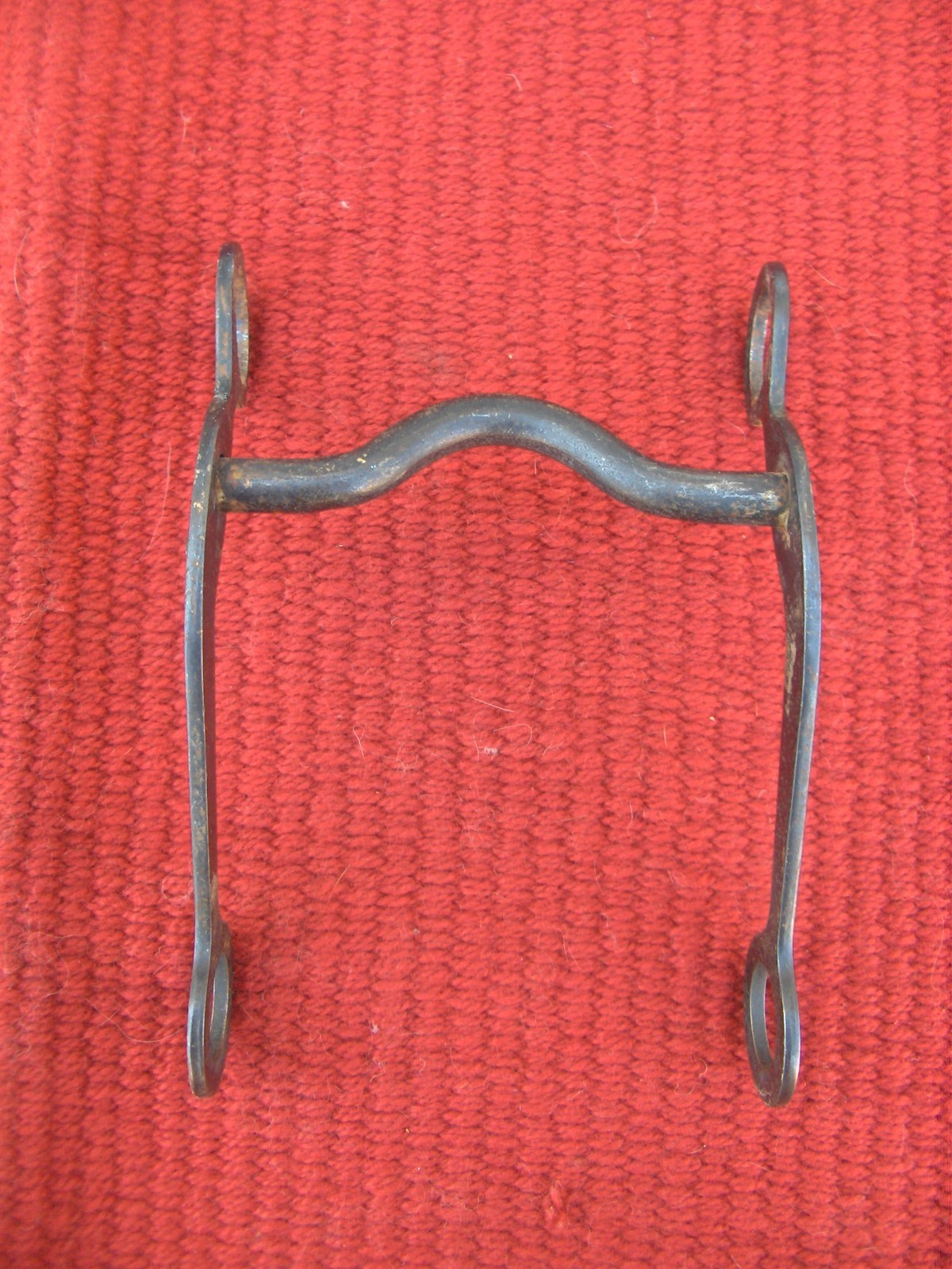 BLACK STEEL WESTERN HORSE BIT with GOLD ACCENT - 4 3/4 INCH MOUTH