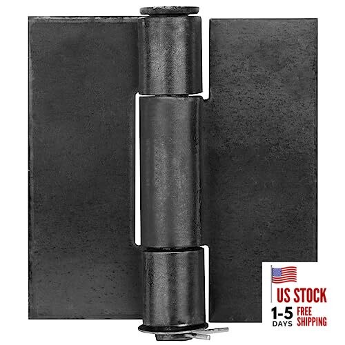 2 Pack 7-1/4" x 6-1/2" Heavy Duty Weldable Hinges, Steel Weld On Butt Hinges