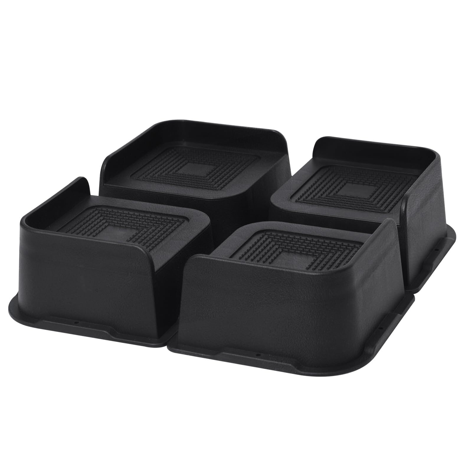 4PCS Heavy Duty Bed Risers2 3 4 6 or 8 Inch Couch Lifts Black 6000 Lbs