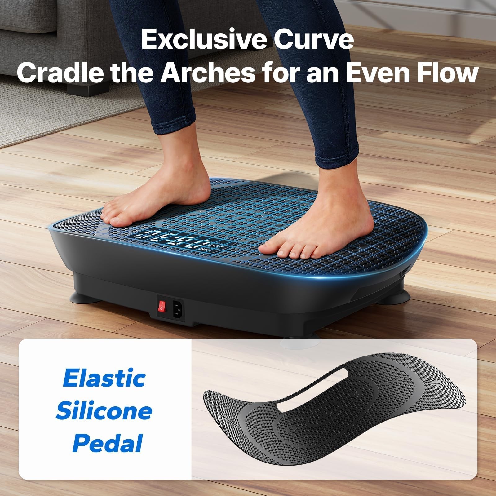 MERACH Vibration Plate Exercise Machine, Curved Vibration Plate for Lymphatic...
