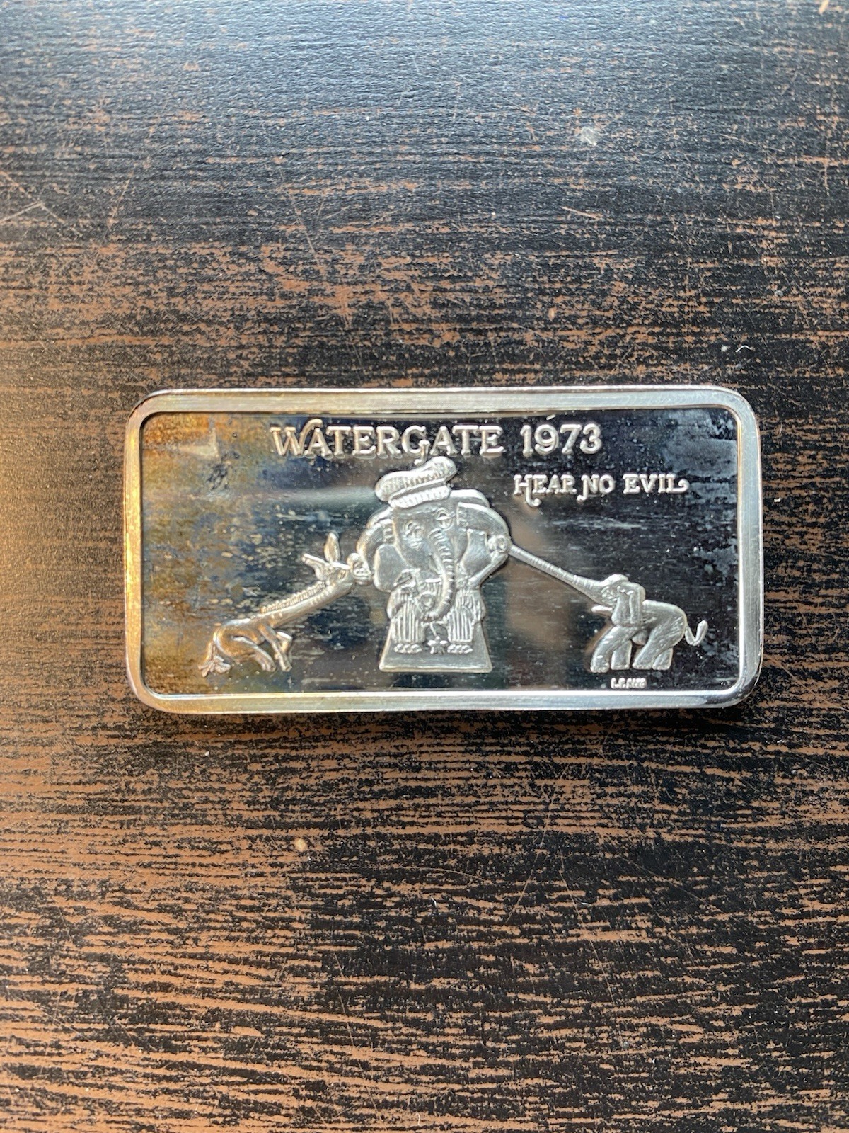 Aged E.J. Aleo & Co. Watergate 1973 Second Edition Silver Bar Set 1 oz .999 Fine