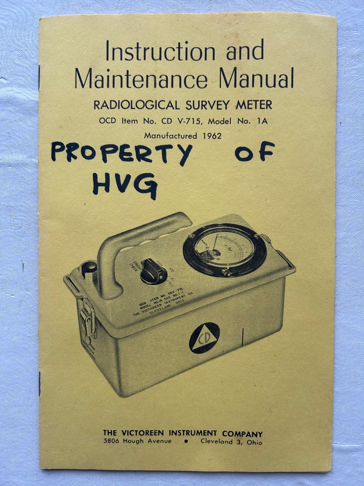 Victoreen CD V-715 Radiological Survey Meter Manual