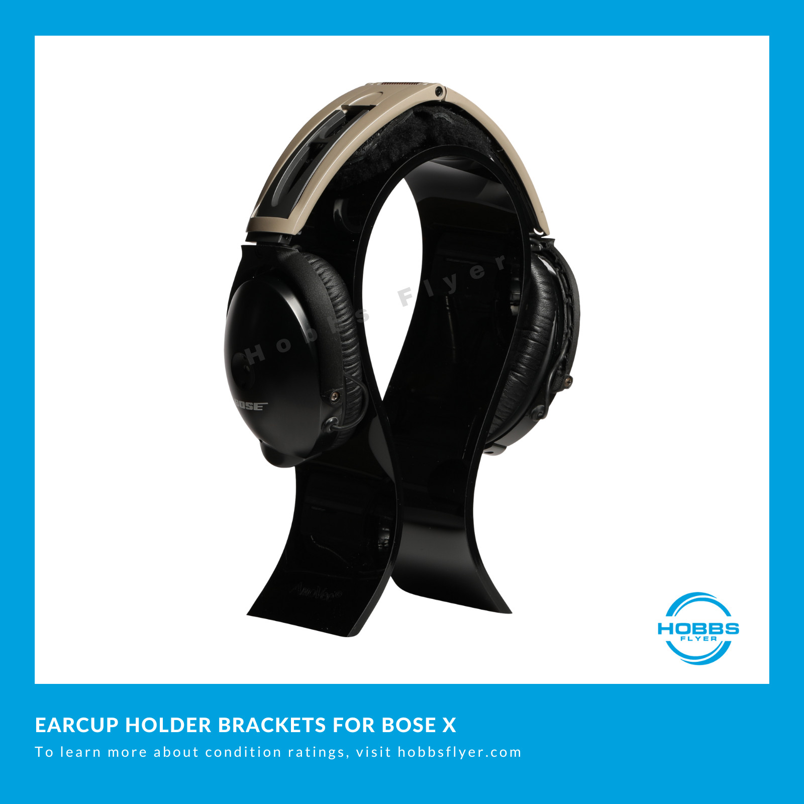 Bose X (A10) Headset Earcup Bracket Yoke Stirrup with Mounting Fastener & Screws