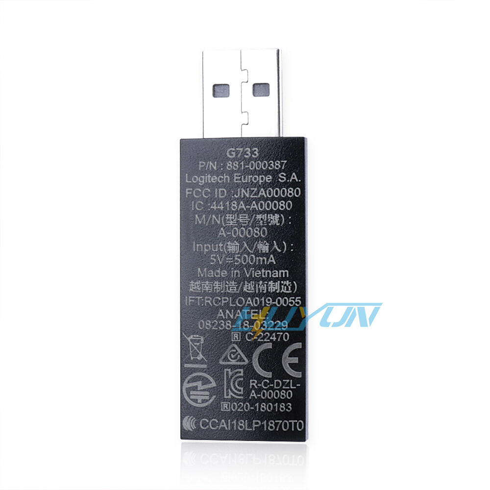 Black USB Dongle Receiver for Logitech G733 Gaming Headset Adapter For 1st Gen