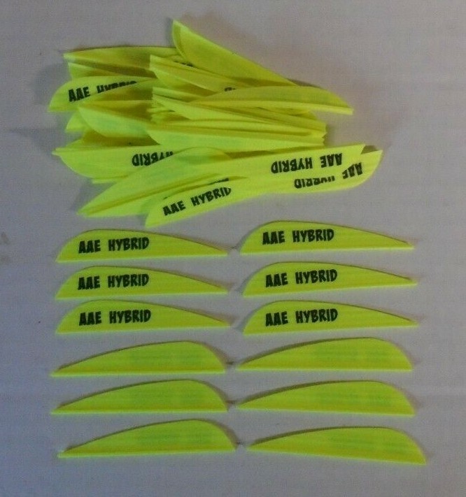 36- AAE Hybrid 26 2.7" YELLOW Vanes arizona archery equipment arrow fletching