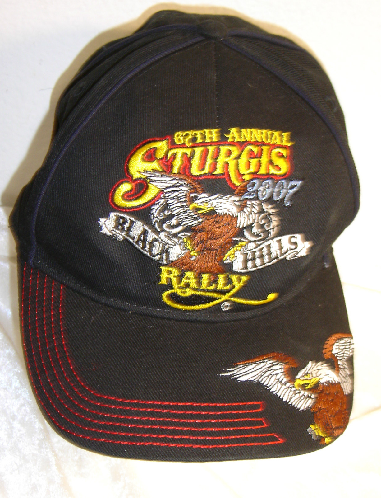 Sturgis Motorcycle Hat Rally Black Hills 2007 Embroidered Pre-owned Cap