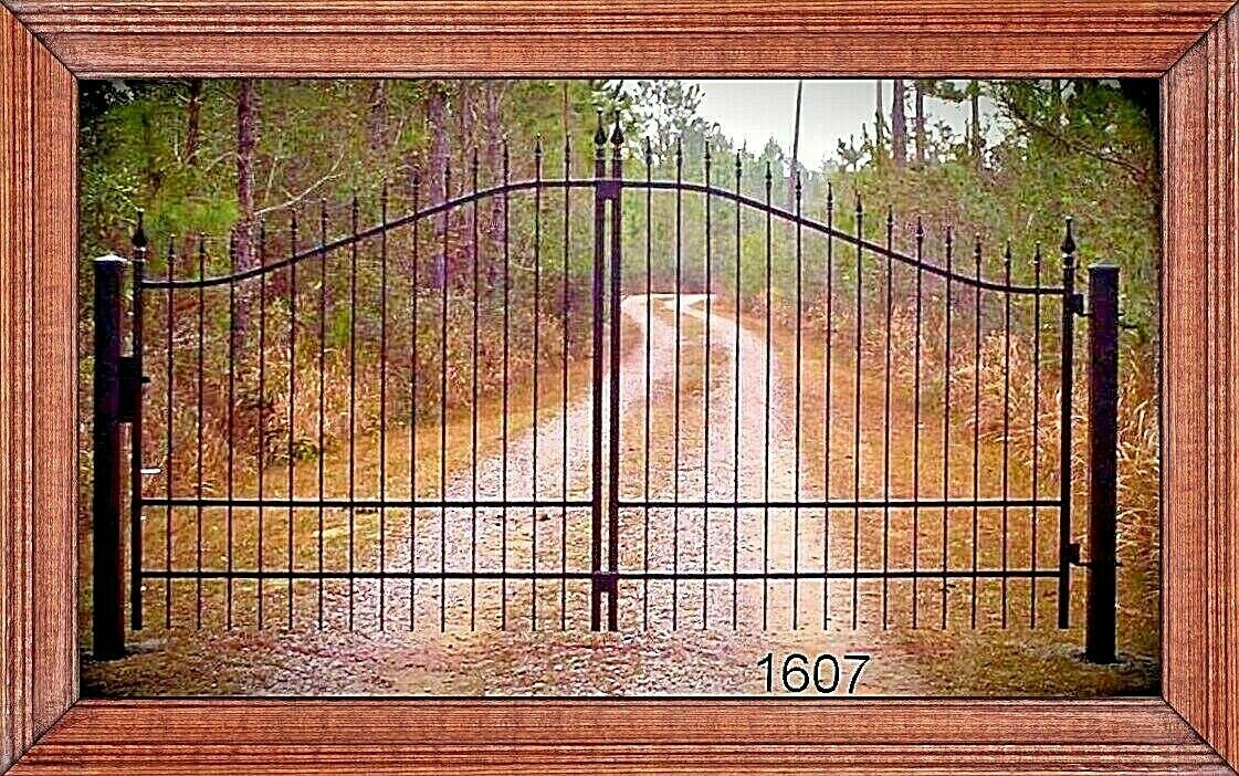On Sale! Driveway Gate 12' #1607 Steel Wrought Iron Style Metal Home Security