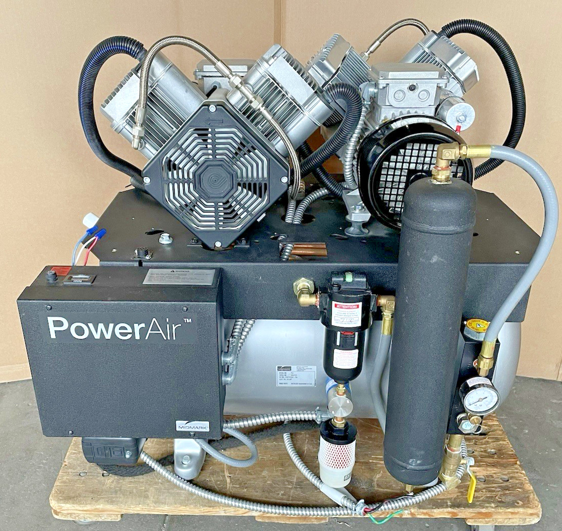Midmark Power Air P52 Oil-Less Dental Air Compressor 3.2 HP 5-7 Users--208/230v