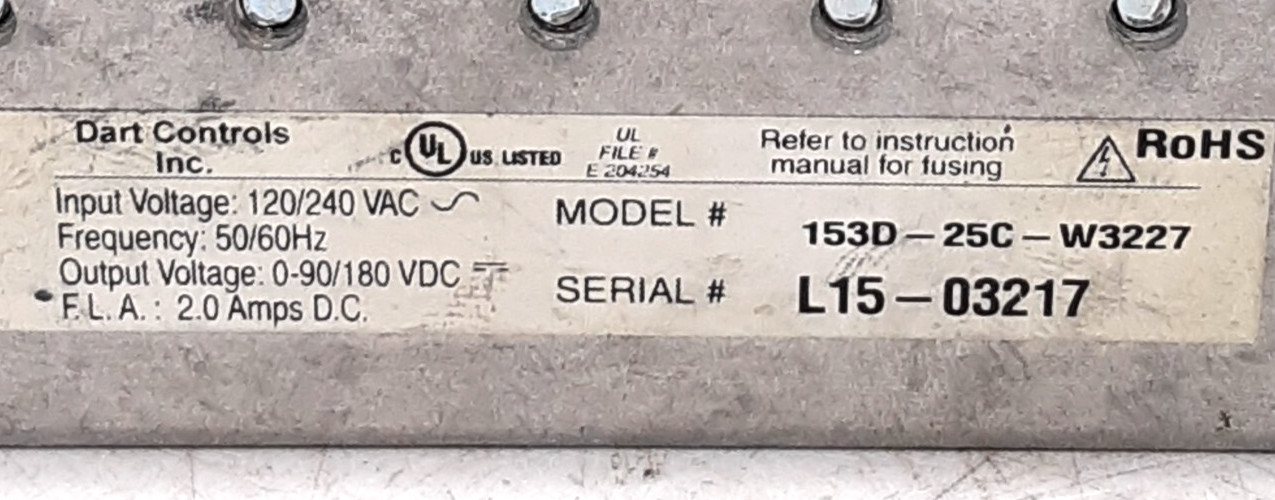 Dart Controls 153D-25C-W3227 Speed Control