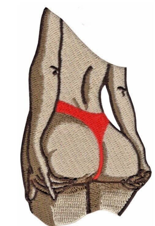 Woman Buns Out Iron on Sew on Patch 4x2 Inch