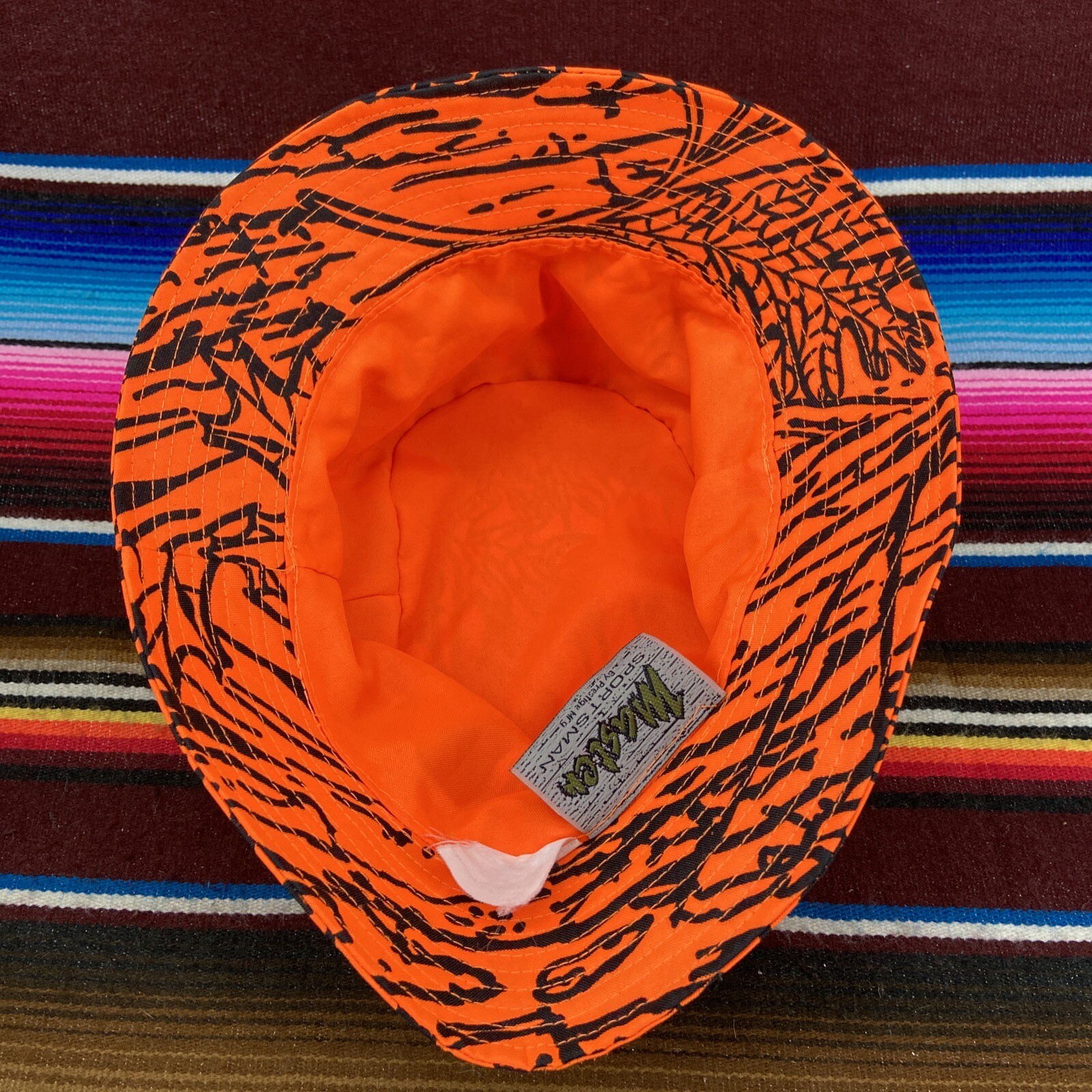 Master Sportsman Prestige Mens Bucket Hat Sz M 7 1/4 Blaze Orange Camo Hunting