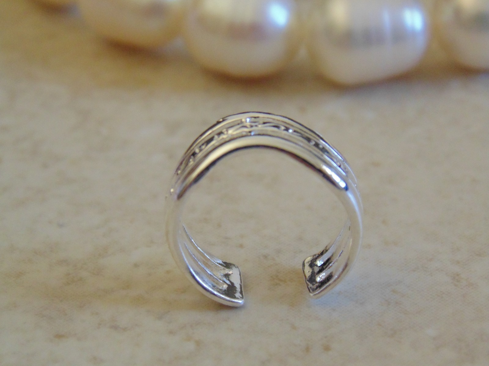 .925 Sterling Silver Charm Cuff Jewellery Toe Ring.