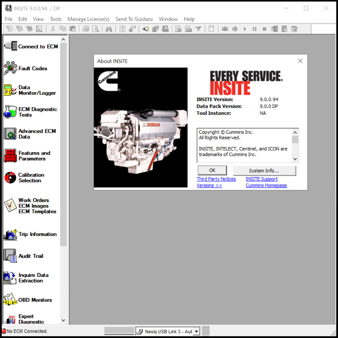 Heavy Duty Diagnostic Tool INSITE PRO 9.1 for CUMMINS Data Link