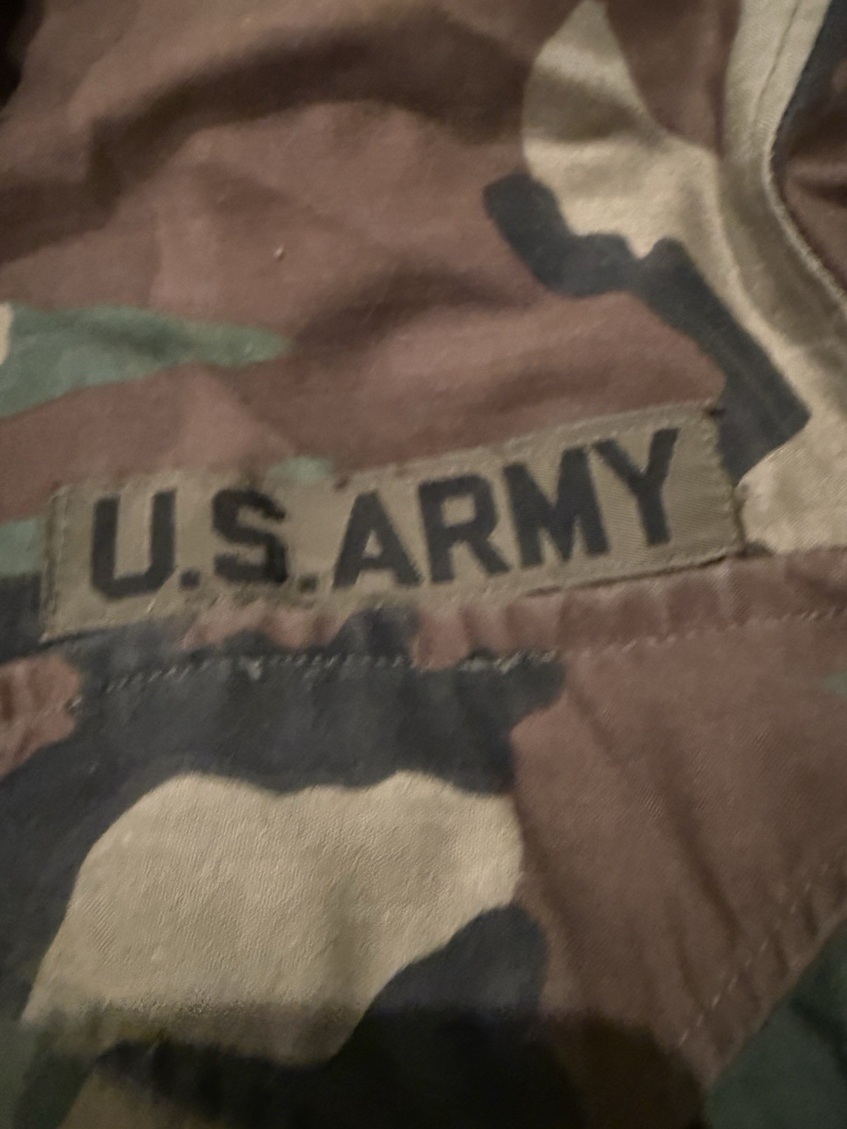 Vintage U.S. Army M-65 Field Jacket Woodland Camo Small Short Hooded
