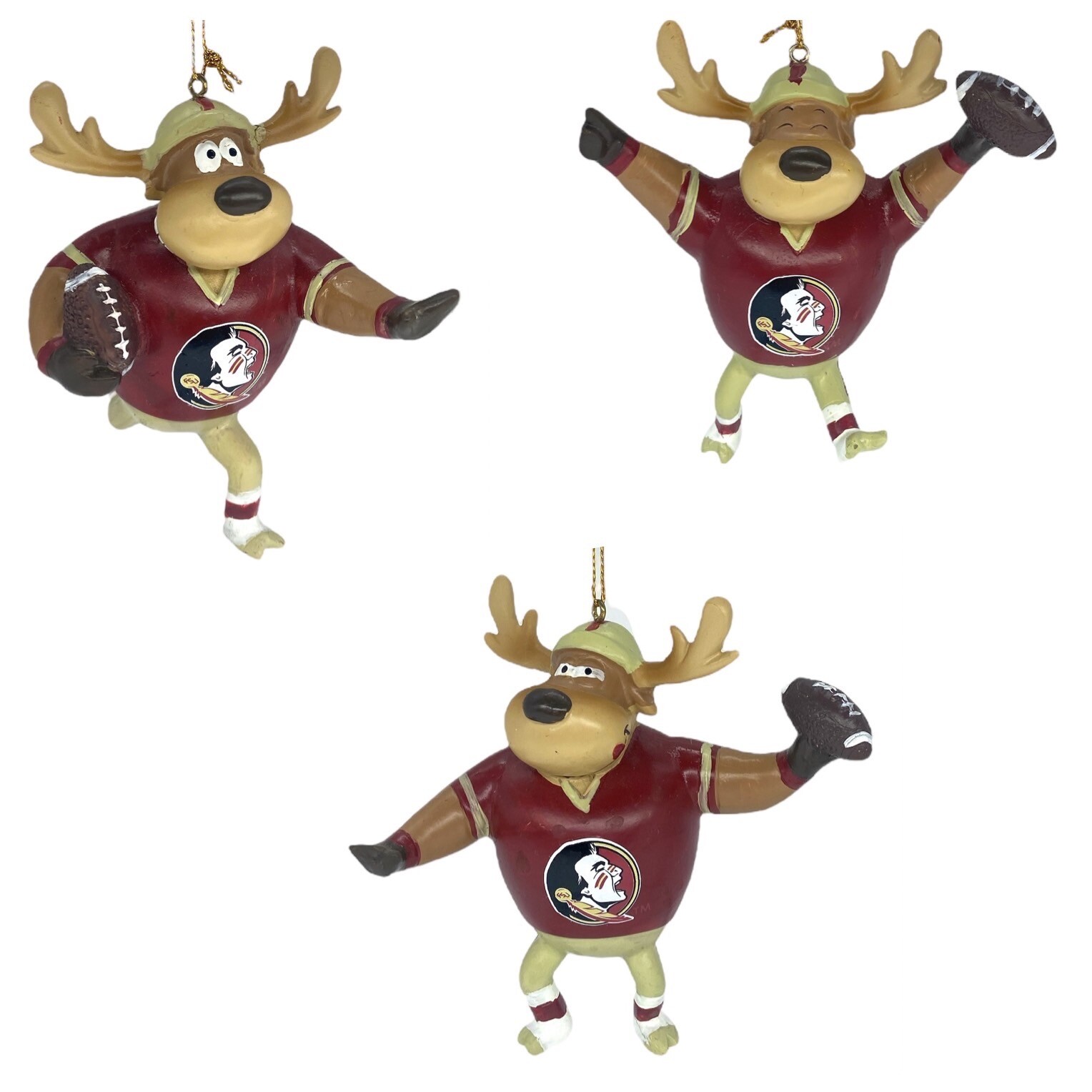 Florida State Seminoles 4” Reindeer Players Ornament by Evergreen-Touchdown-NWT