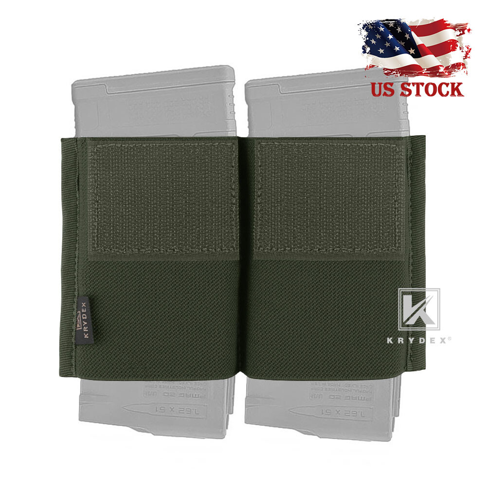 KRYDEX Double 7.62 Mag Elastic Insert for Chest Rig Armor Carrier Ranger Green
