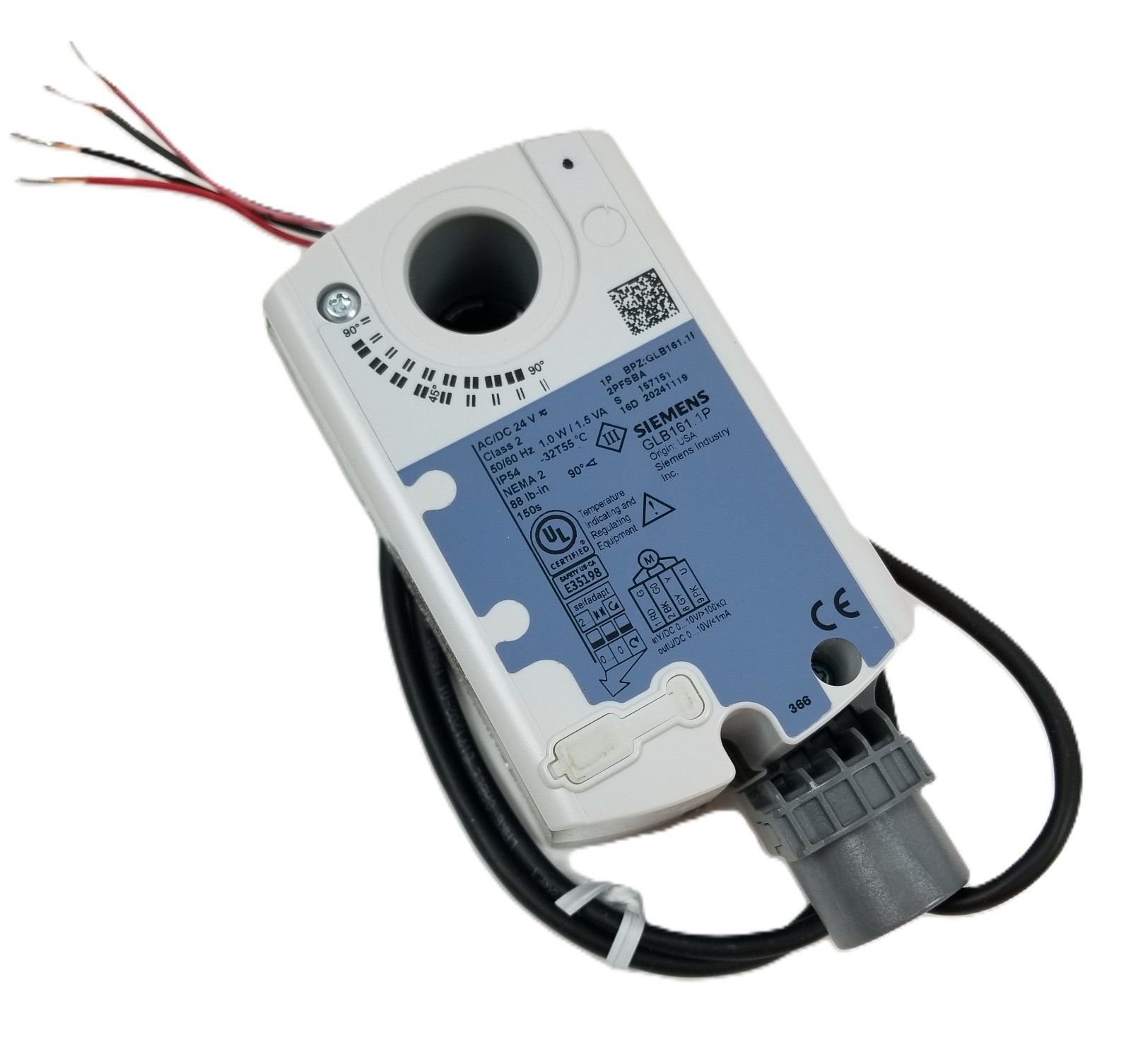 Siemens GLB161.1P OpenAir Actuator NSR 88in-lb 0-10Vdc Control 24Vac 50/60Hz NEW
