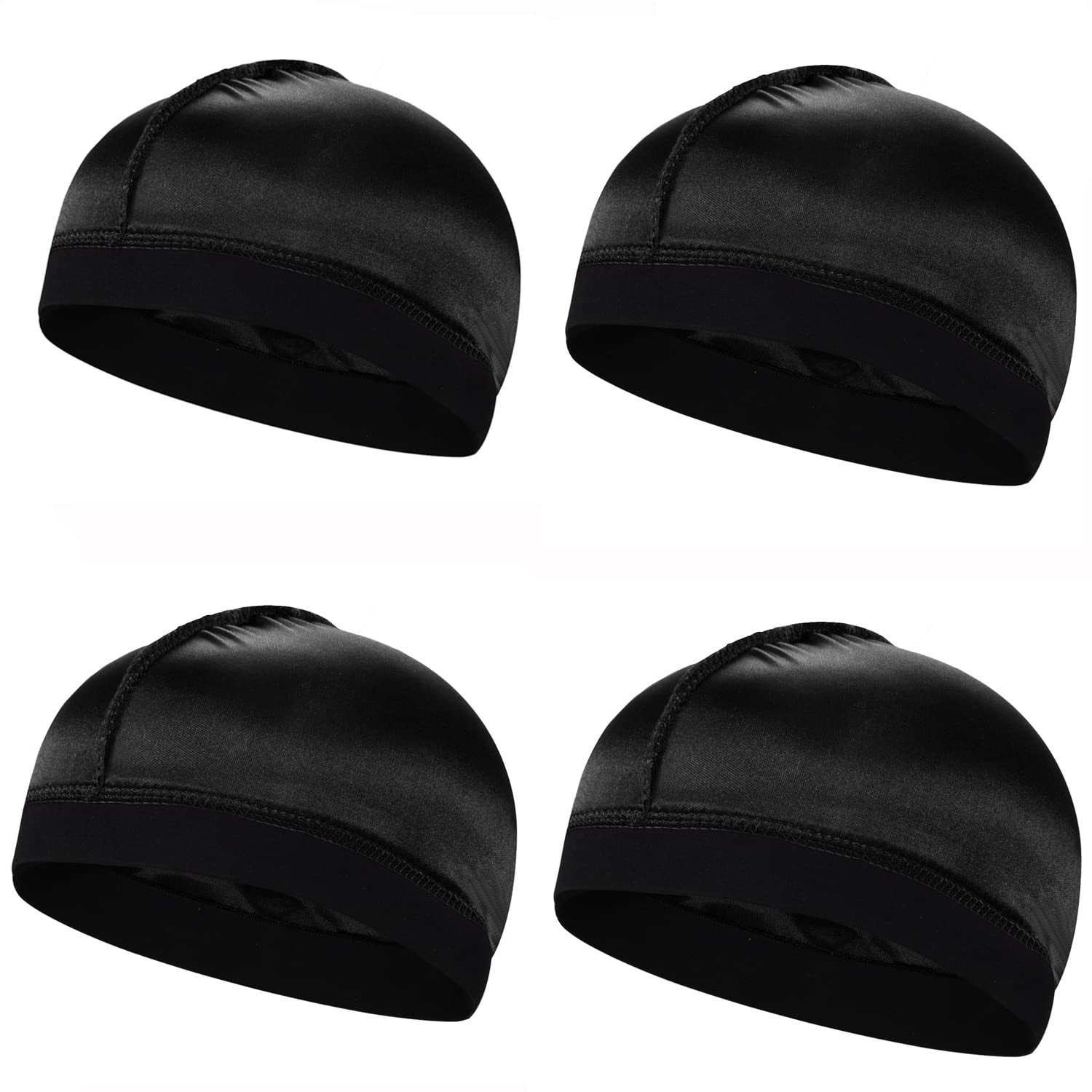 4 Pcs Silk Wave Cap Compression Over Silky Durag Stocking Wave Caps for Men