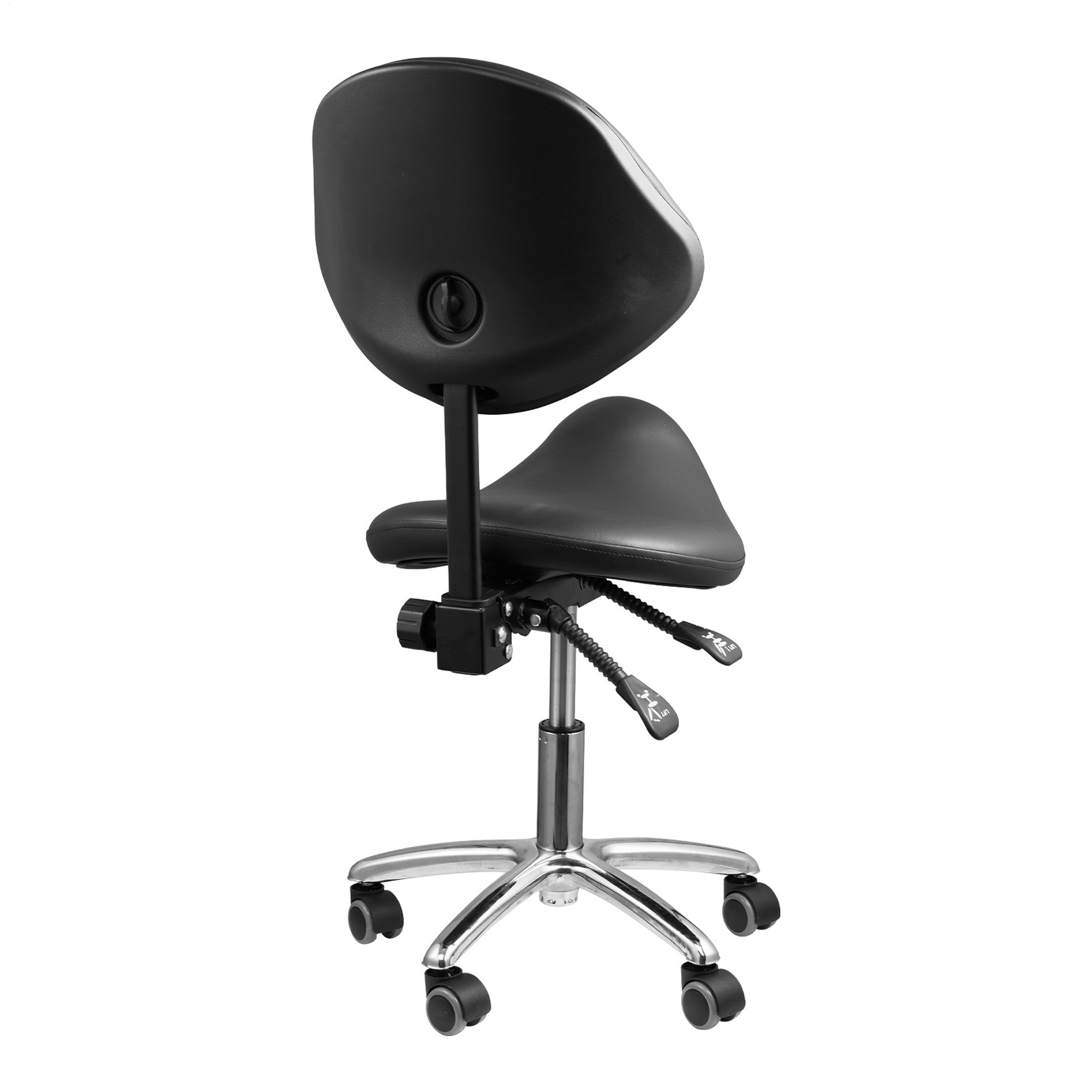 Hydraulic Saddle Rolling Clinic Spa Massage Stool Salon Chair with Backrest