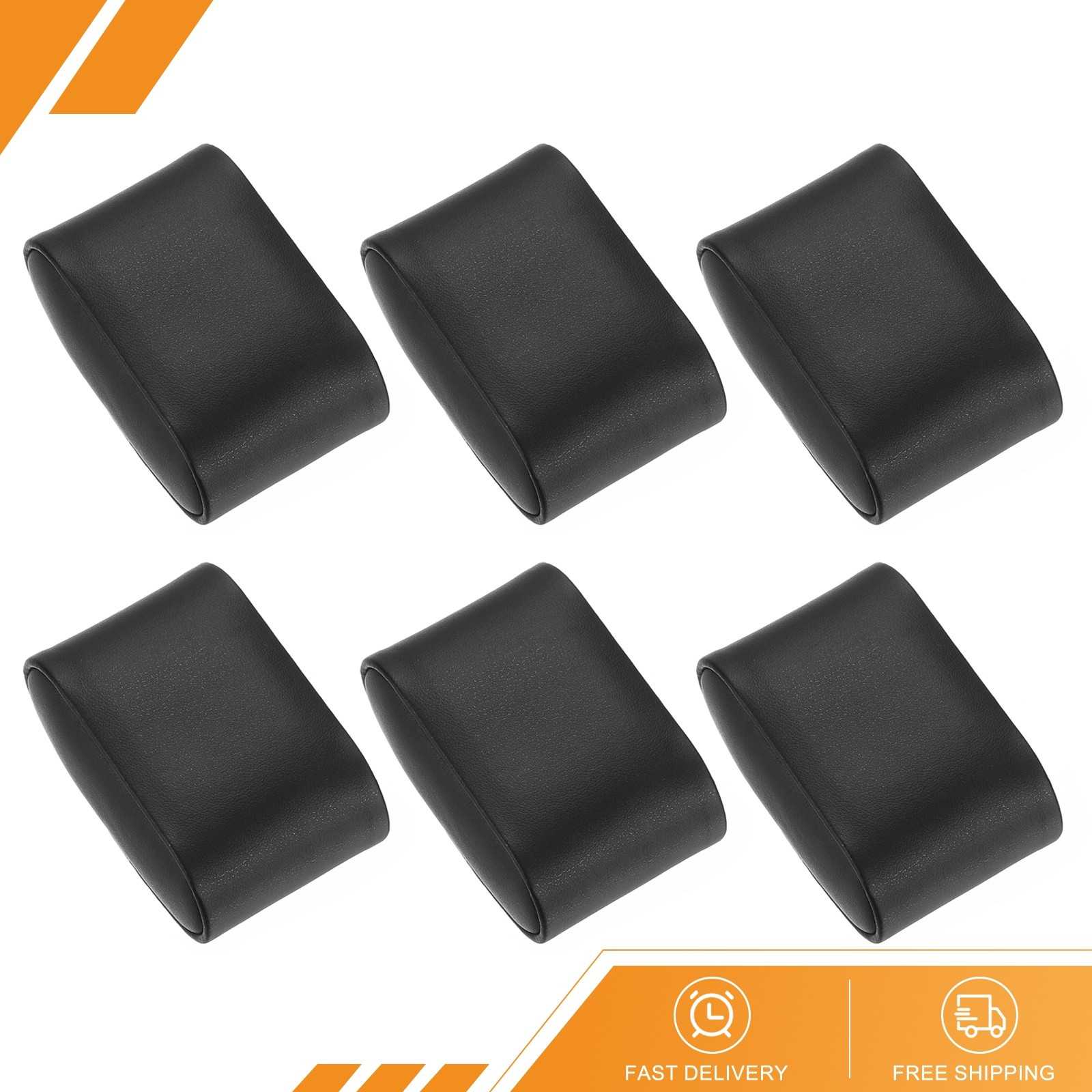 6Pack Leather Bracelet Watch Pillow Jewelry Display Cushion Medium Black