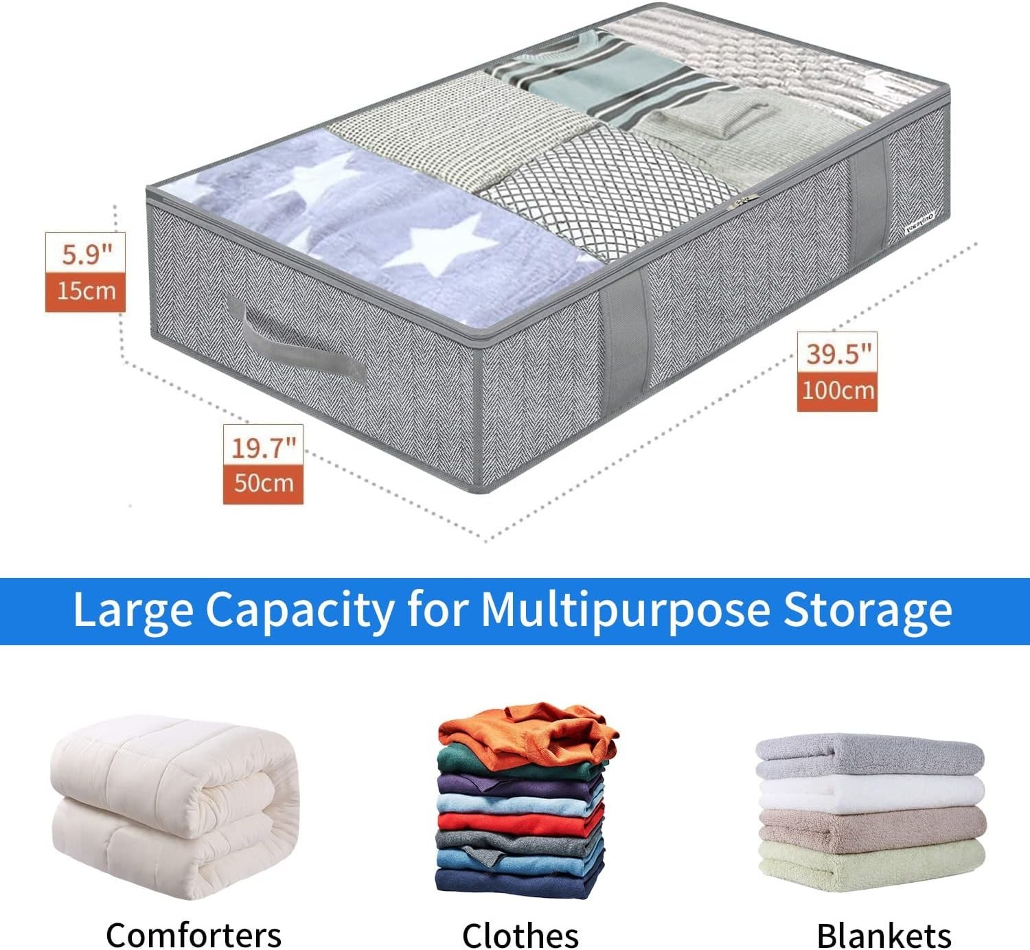 Underbed Storage Bag Set - Breathable, Durable & Stylish Design, 2 Pack