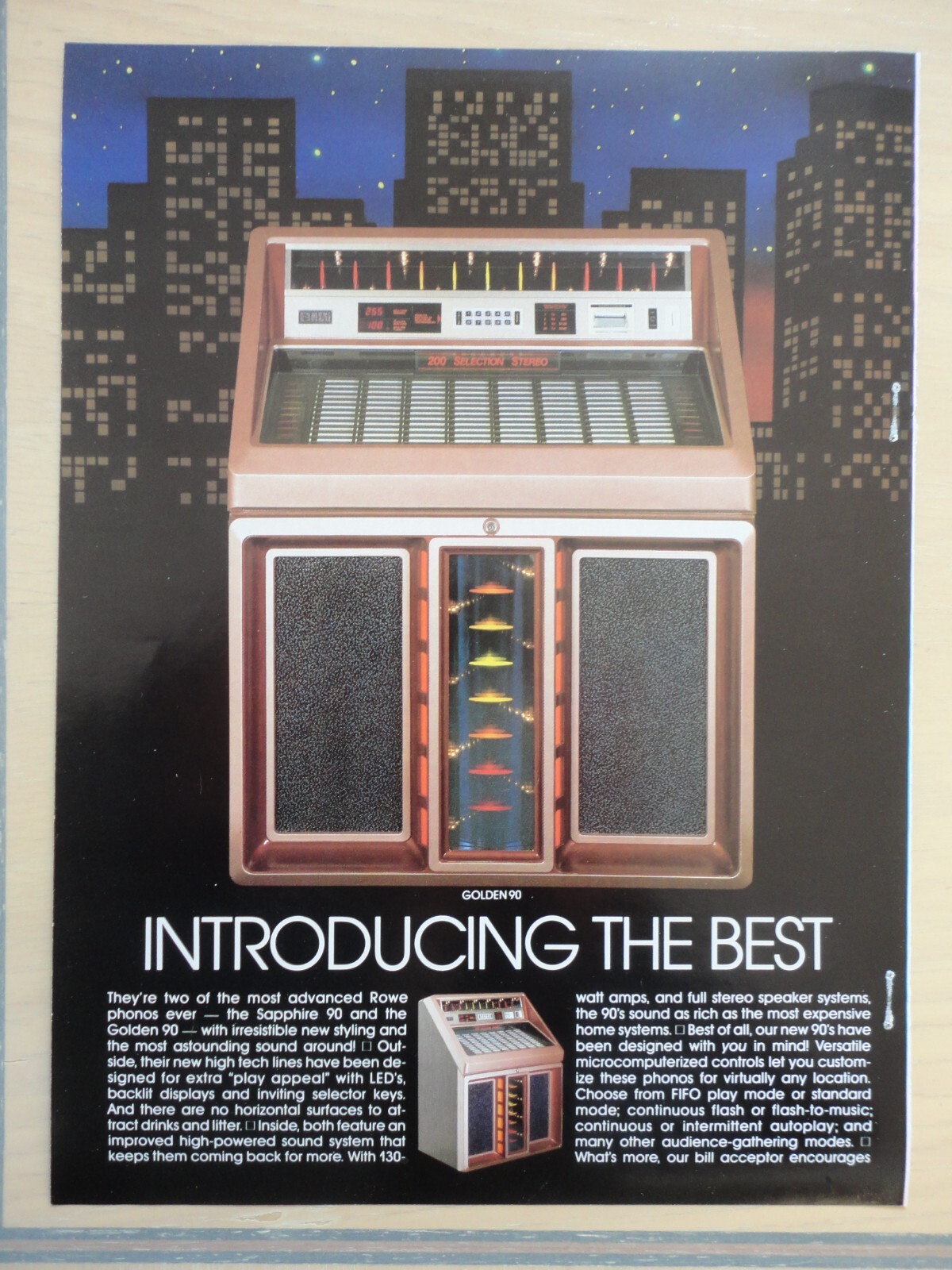 Golden 90 Jukebox Flyer Original Magazine Pull Out Advertisement