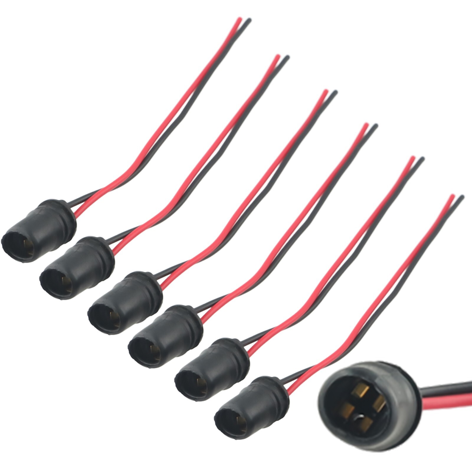 F-Type Rubber Car Auto Light Bulb Round Socket Lamp Holder Base Connector