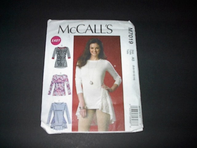 McCall's Pattern 7019 Misses' Tunic with Sleeve / Hemline Variations  6 ~ 14  UC