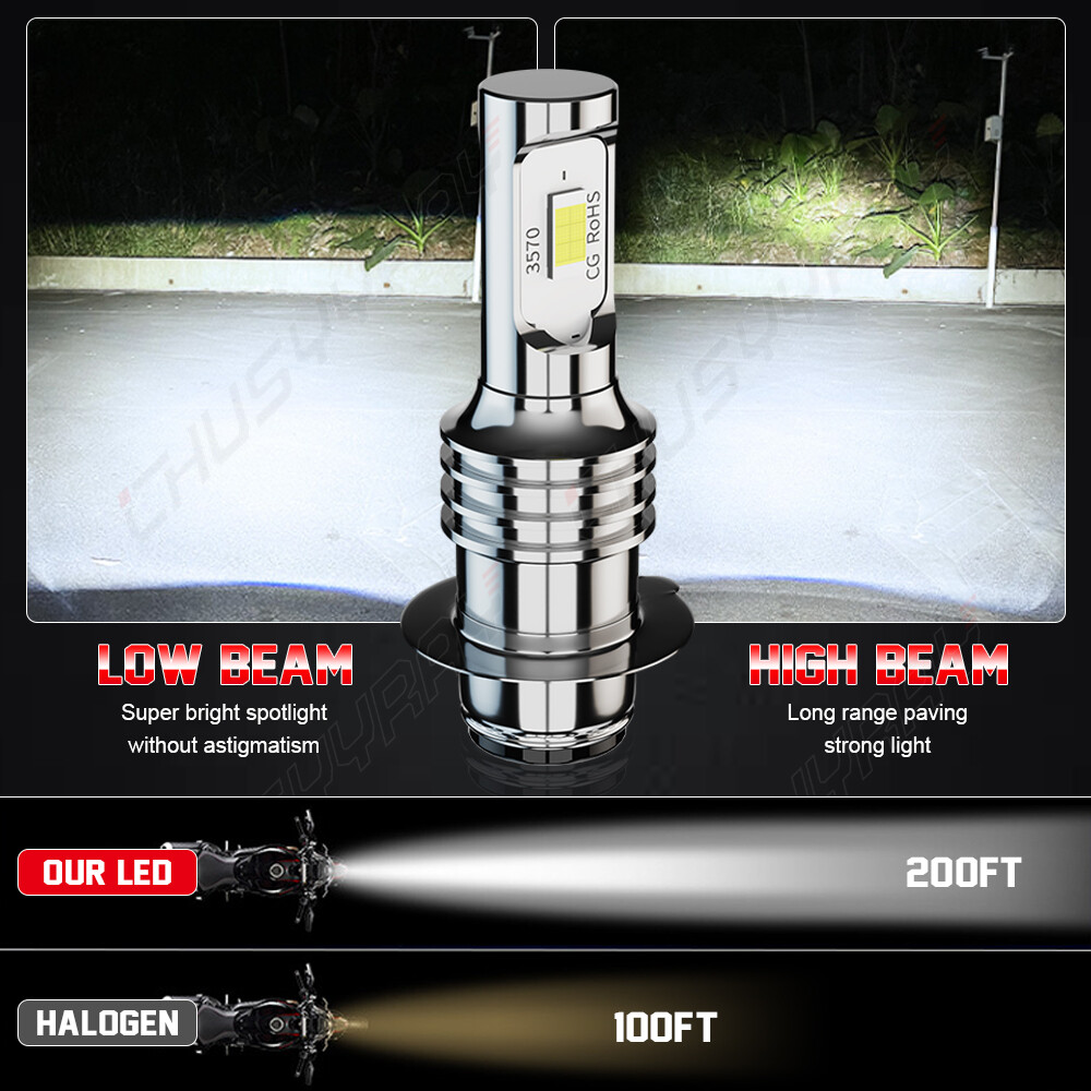 High Power HID LED Headlight Bulbs for Yamaha Raptor 660 2001-2005 Light Bulbs