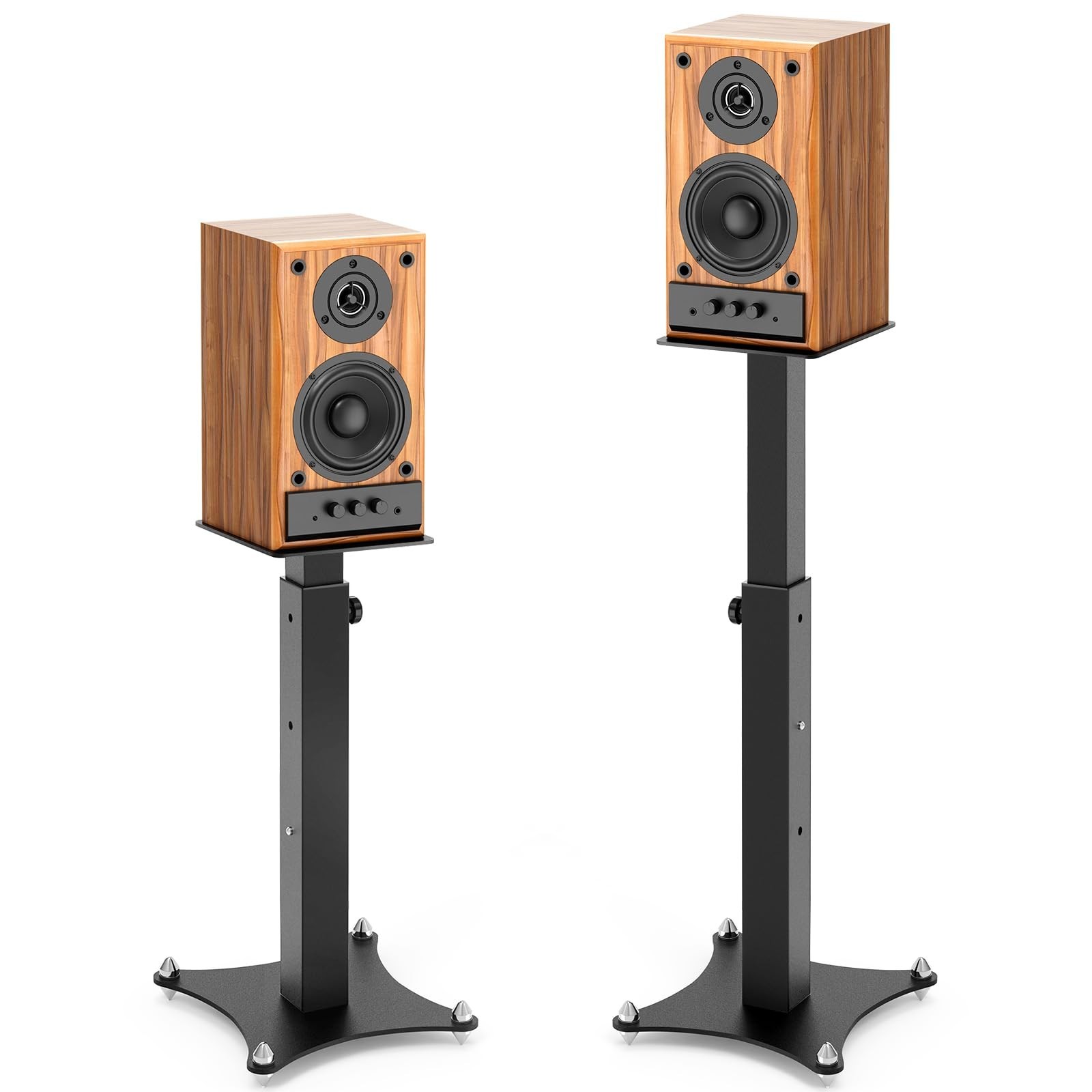 Adjustable Bookshelf Speaker Stands Pair, 20-27.5 Inch All-Metal Heavy Duty H...