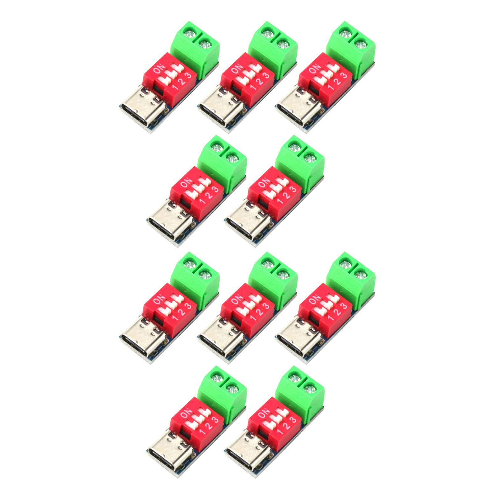 USB-C PD Trigger Module 10pcs Set Adjustable Output 20V Max Fast Charge PD3.0