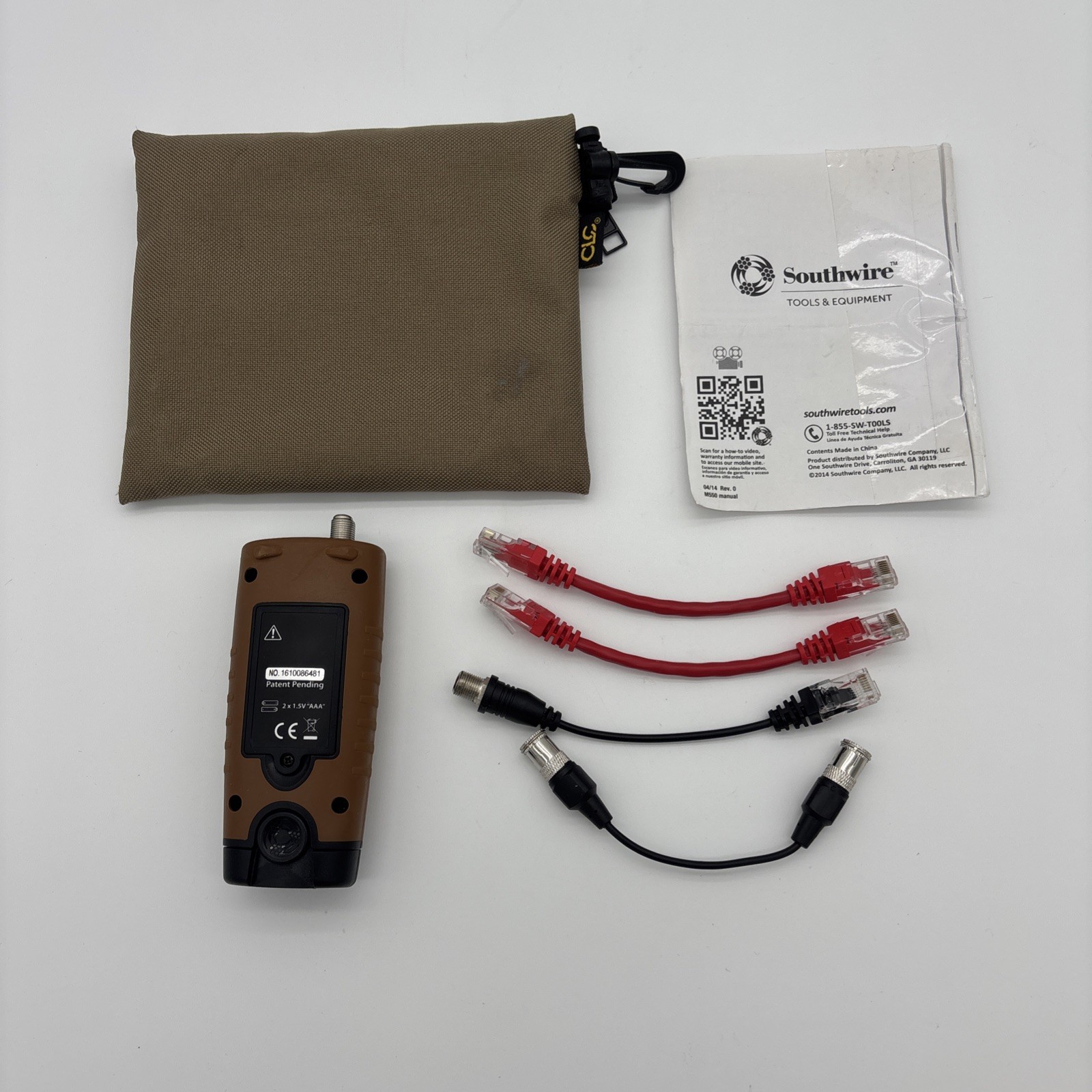 Southwire M550 Data & Video Cable Tester Instructions & 4 Cables & Case Tested