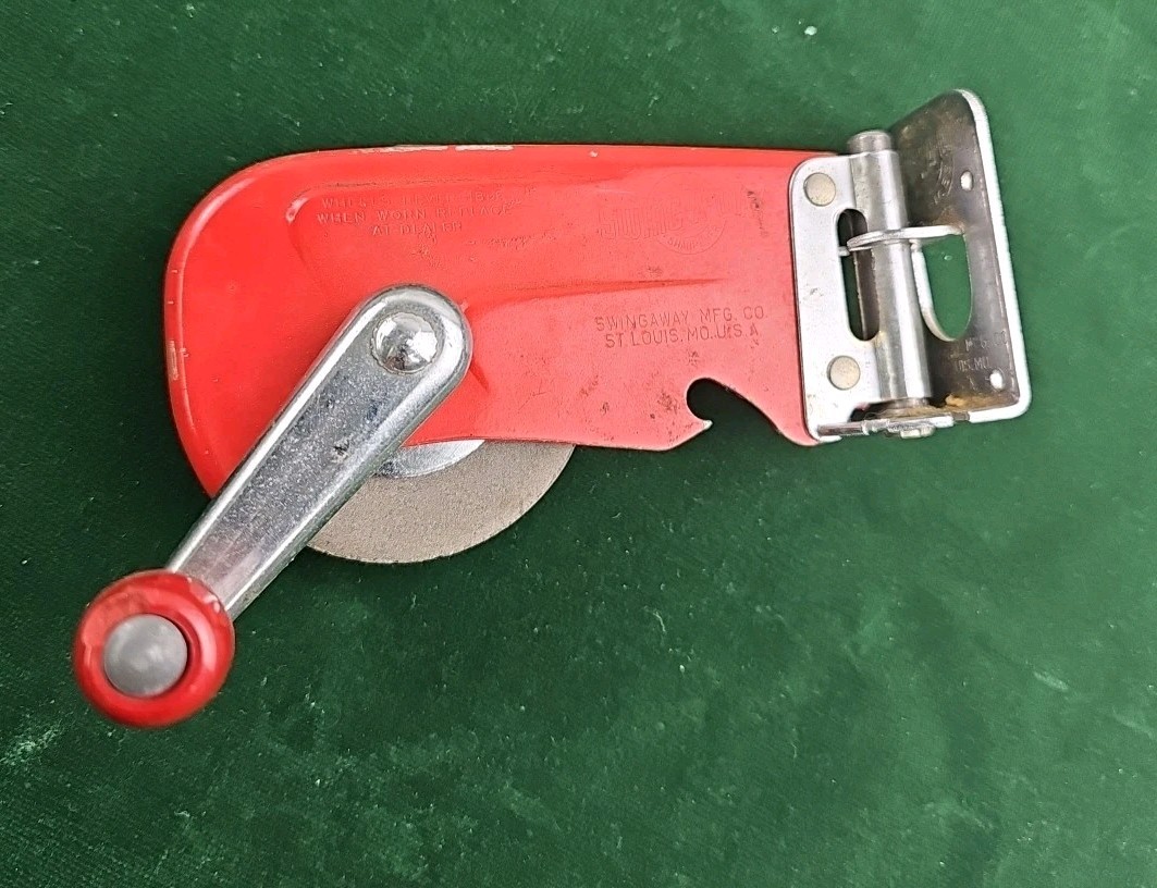 Vintage RED Swing-A-Way Knife Sharpener  With  Wall Mount bracket - USA
