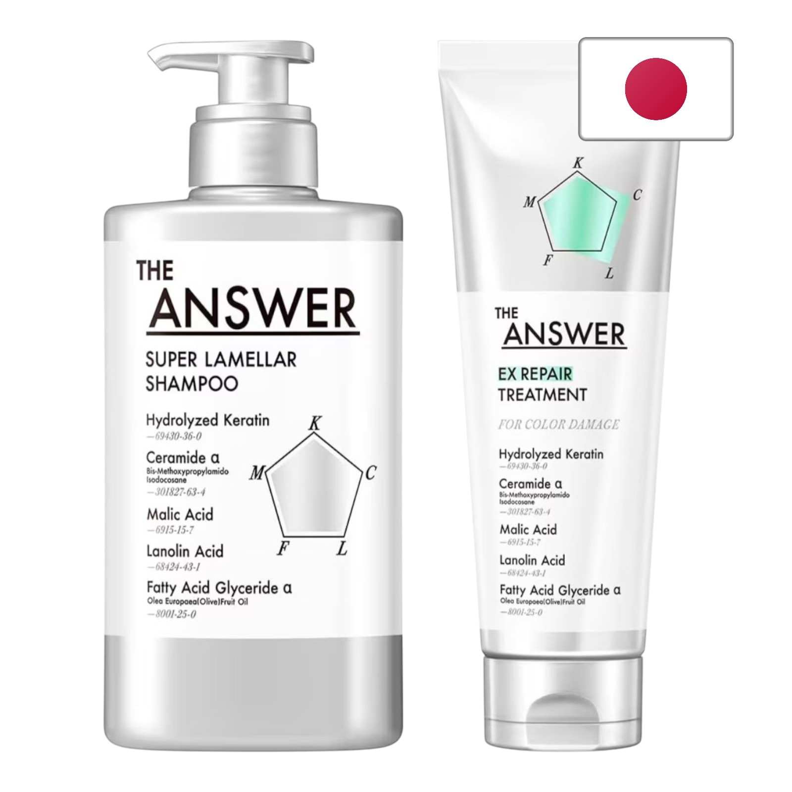 THE ANSWER Super Lamellar Shampoo　&　EX Repair Treatment For Color Damaged Hair