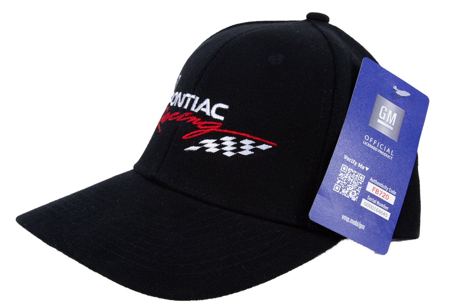 Pontiac Racing Hat Embroidered Cap, Black