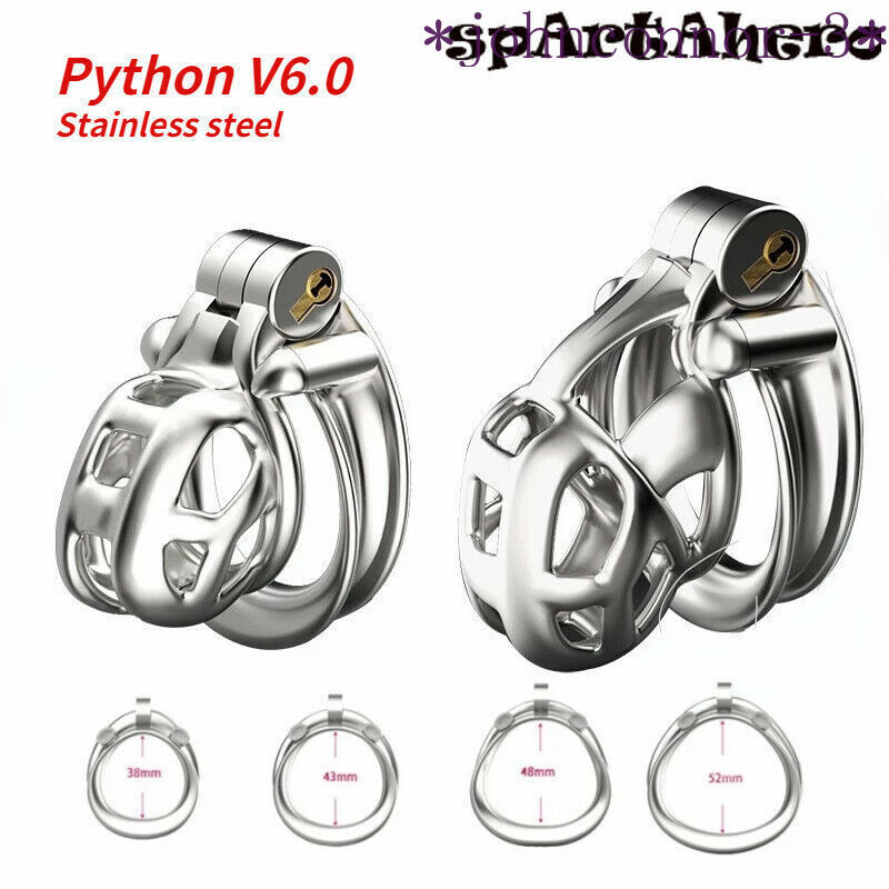Cobra Stainless Steel Cage PythonV6.0 Chastity Device Metal Double-Arc Cuff Ring