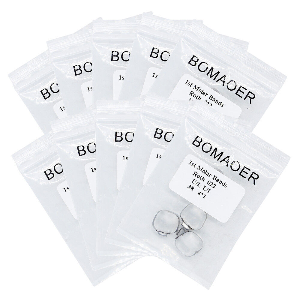 5-100×Dental Orthodontic Roth 0.022" Buccal Tube Bands for first molar 38#