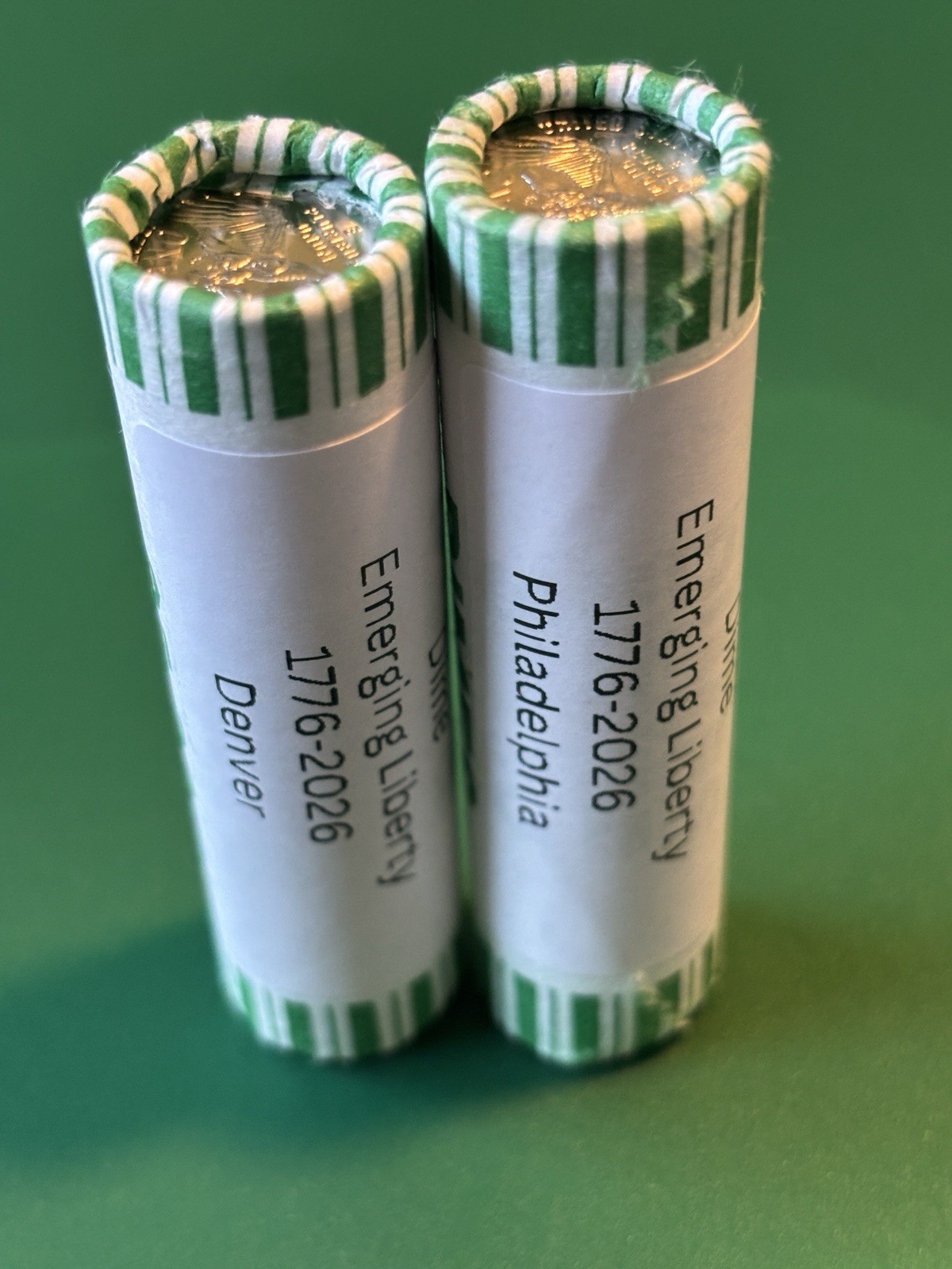 2026 Dime Rolls - 2 Emerging Liberty Dime Rolls - (P & D Dime Roll)