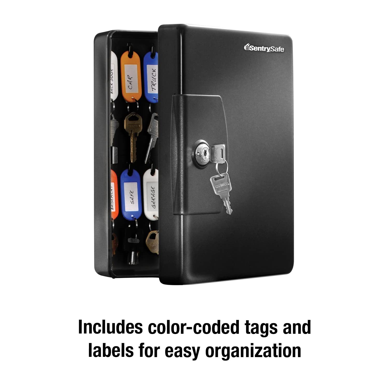 SentrySafe Key Box, Small Black Key Lock Box, Locked Key Rack Wall Mount for ...
