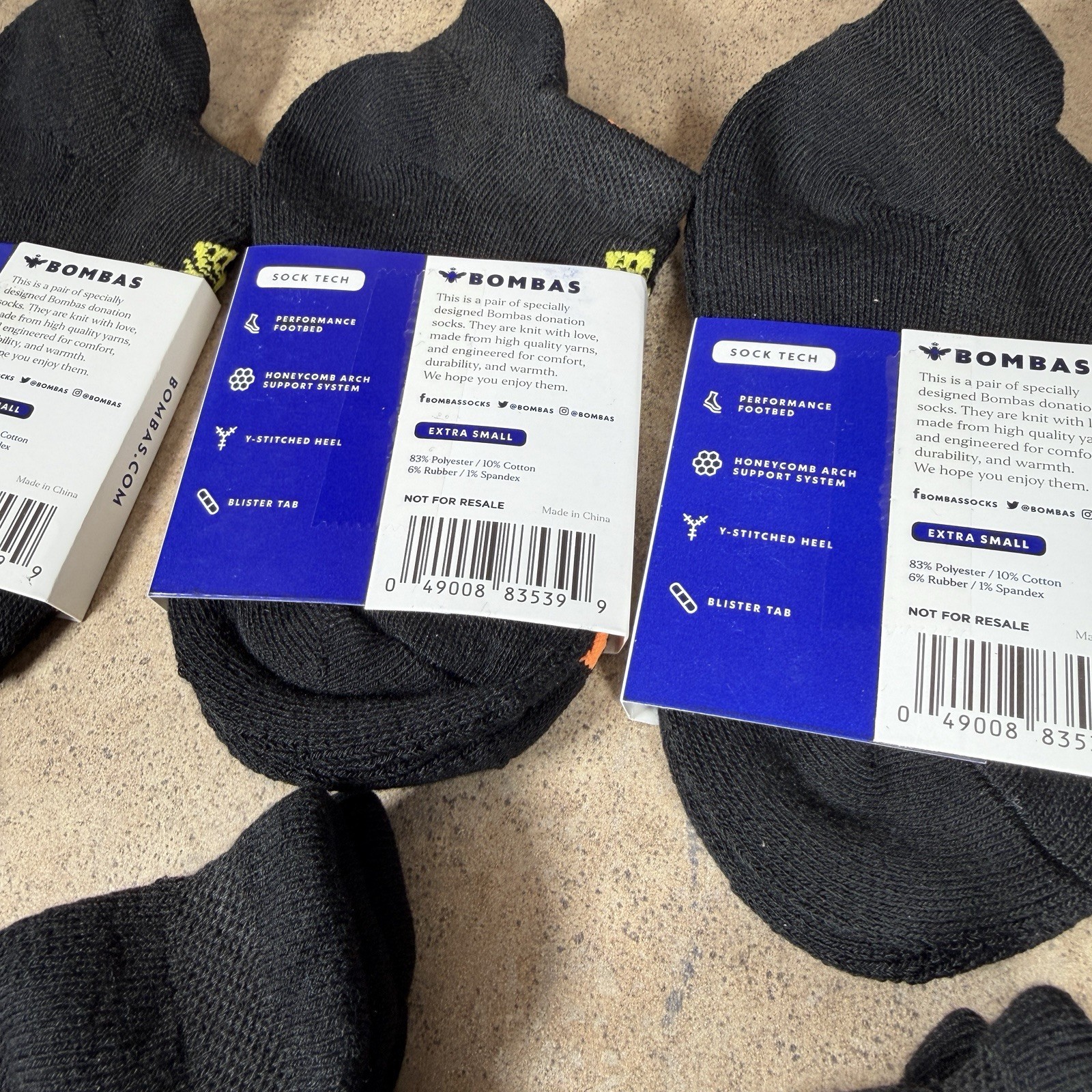 (6 Pairs) BNWT Bombas Ankle Socks Extra Small (Fits Kid Sizes 1-6)