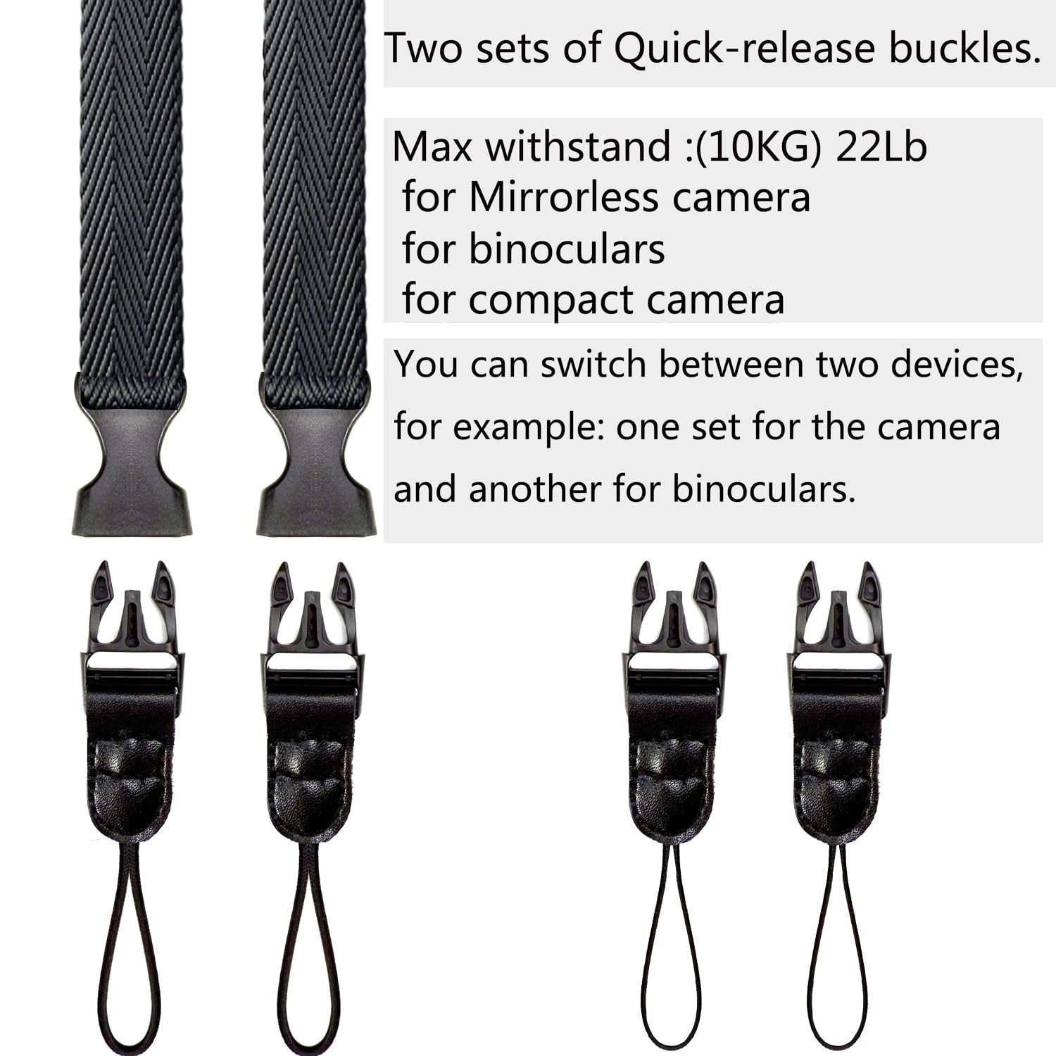 Camera Neck Straps Short,Binocular Strap with Quick Release Buckle,Washable,B...