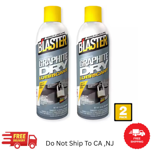 5.5 oz. Industrial Graphite Dry Lubricant Spray Pack of 2 Effective Lubrication