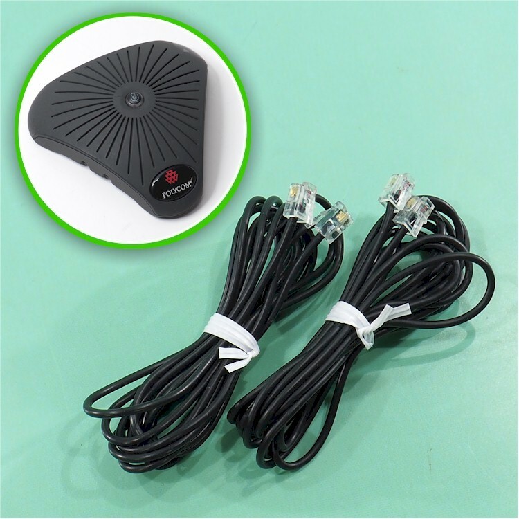 2X! Polycom/Avaya 2457-08670-001/2201-09174-004 BLACK Microphone Cables *10 FT*