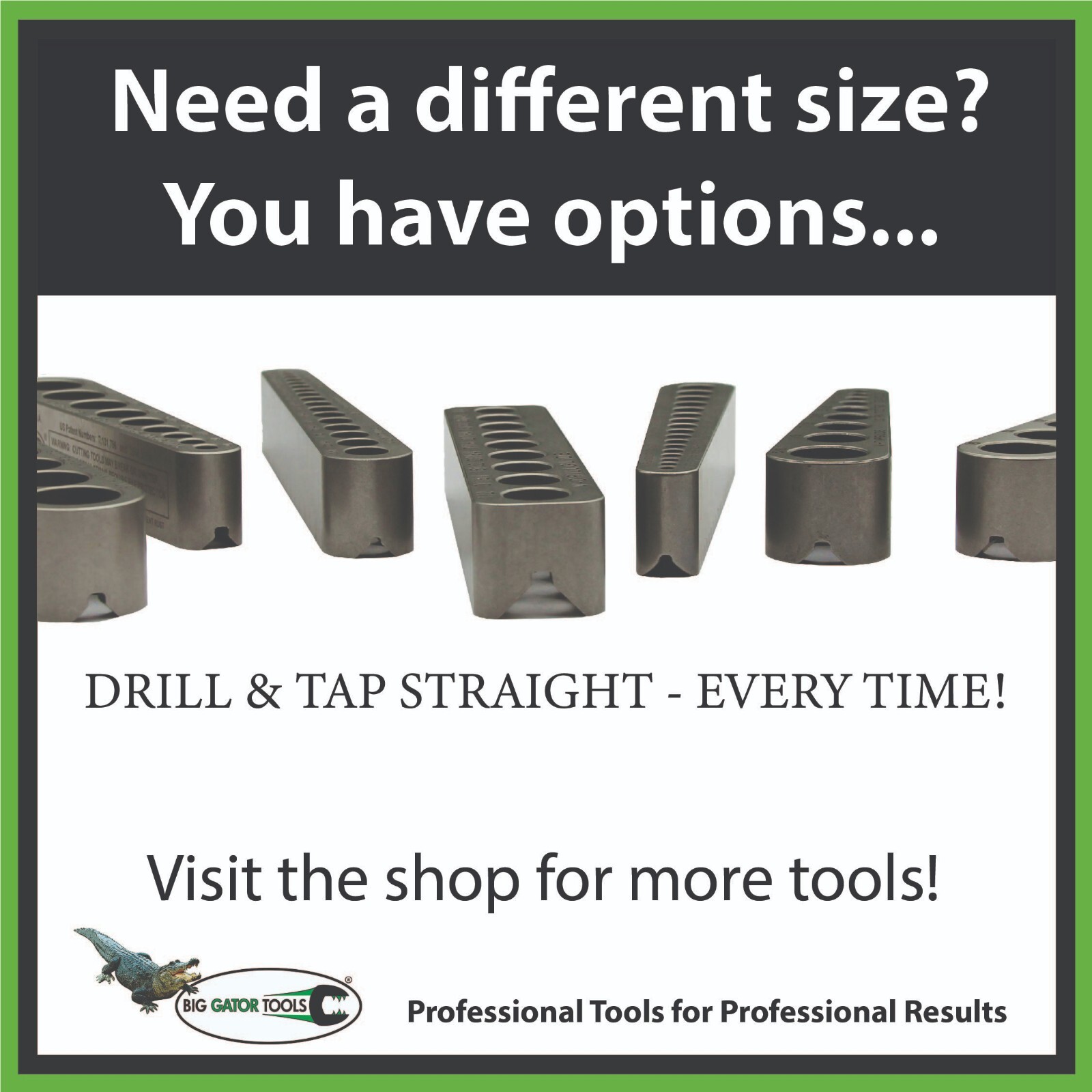 The Complete Standard Set by Big Gator Tools! 4 Drill & 3 Tap Guides, USA Made!